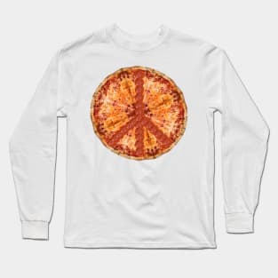 Peace Sign Pepperoni Pizza Pie Long Sleeve T-Shirt